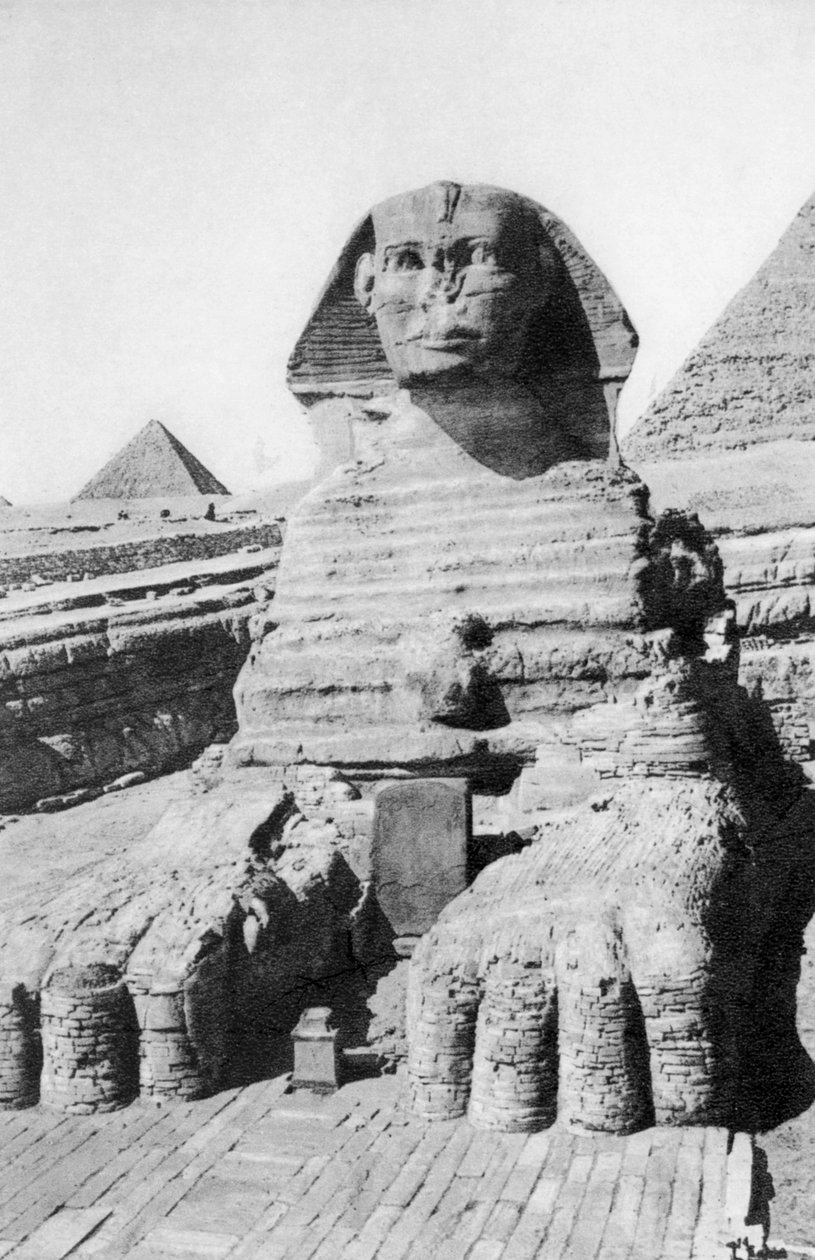 A feltárt Szfinx, Kairó, Egyiptom, 1920-as évek alkotó: Unbekannt