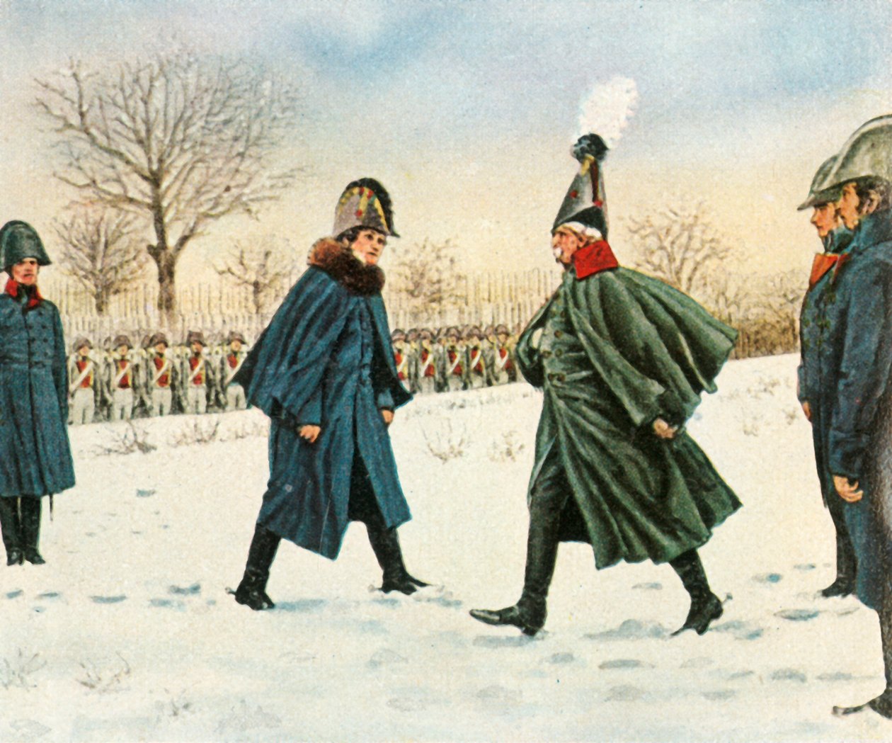 Blucher cseréje Victor francia marsallal, 1807. február 20., 1936. alkotó: Unbekannt