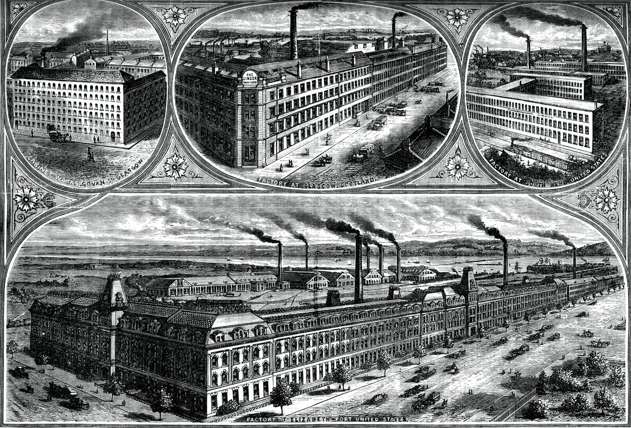 A Singer Manufacturing Company gyárai, 1880 alkotó: Unbekannt