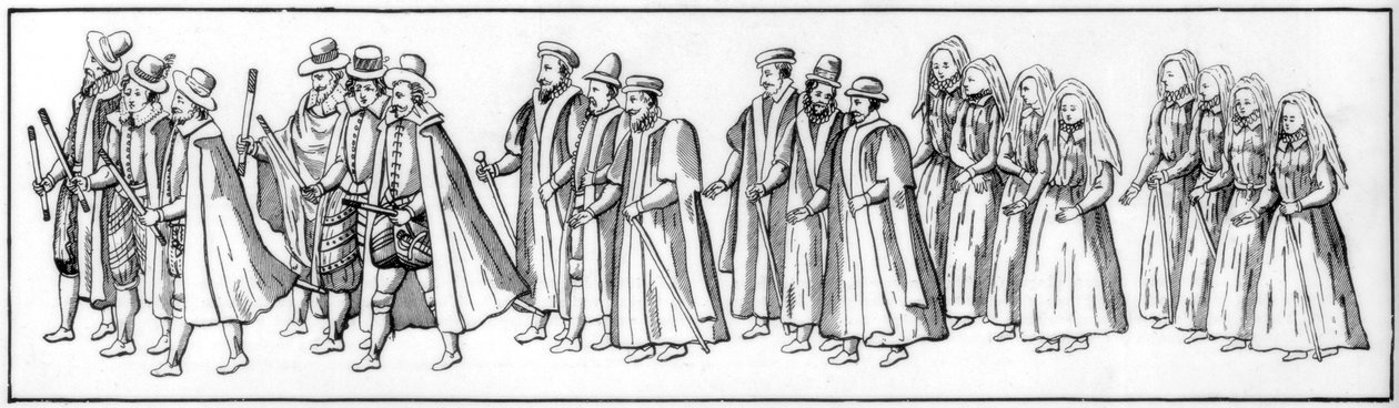 A hűséges alattvalók, akik a körmenetet vezették Erzsébet temetésén, 1603 1901 alkotó: Unbekannt