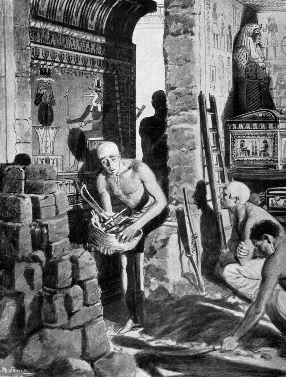 Tutanhamon sírjának végső belső díszítése és lezárása, Egyiptom, Kr.e. 1325 1933-1934 alkotó: Unbekannt