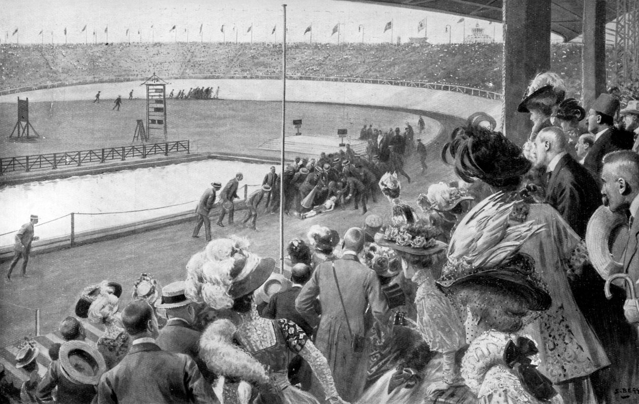 A maraton célpontja, Olimpiai Játékok, London, 1908, c1920 alkotó: Unbekannt