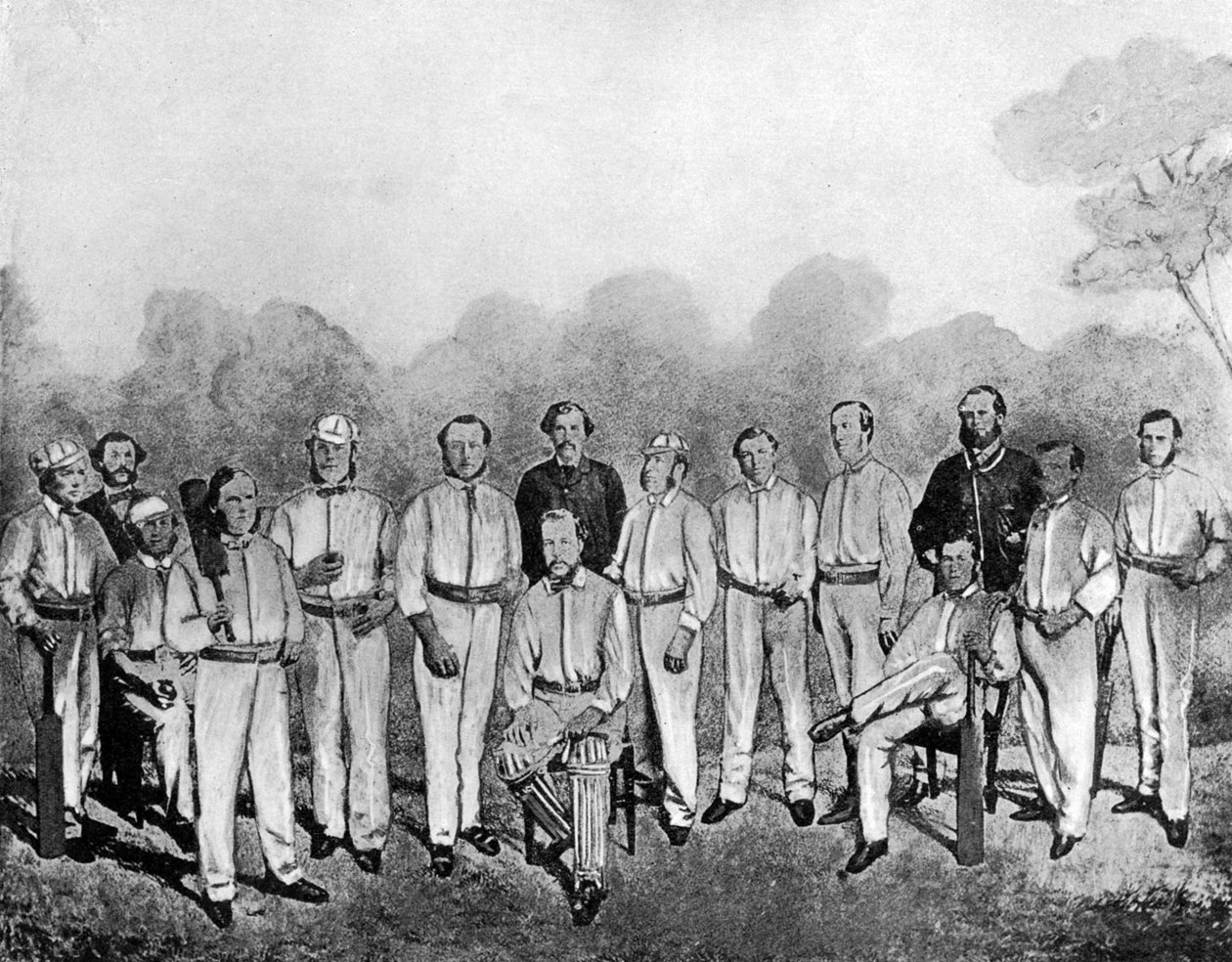 Az első angol krikettcsapat, aki Ausztráliába látogatott, 1861-1862, 1912 alkotó: Unbekannt