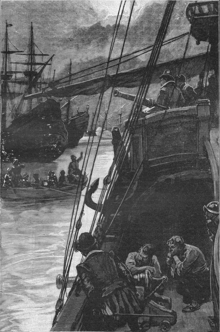 Az első angol hajó a Csendes-óceánon: Sir Francis Drakes Golden Hind Limában, 1579 1908. alkotó: Unbekannt