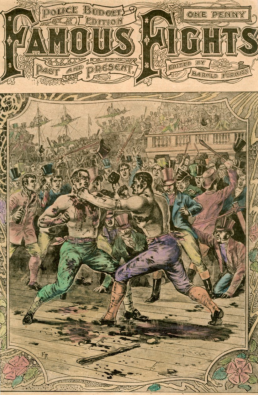 Az első harc Tom Spring és Jack Langan között, 1824, 19. század vége vagy 20. század eleje alkotó: Unbekannt
