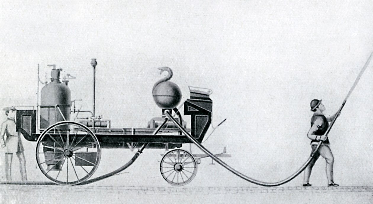 Az első gőz tűzoltóautó, c1830 alkotó: Unbekannt