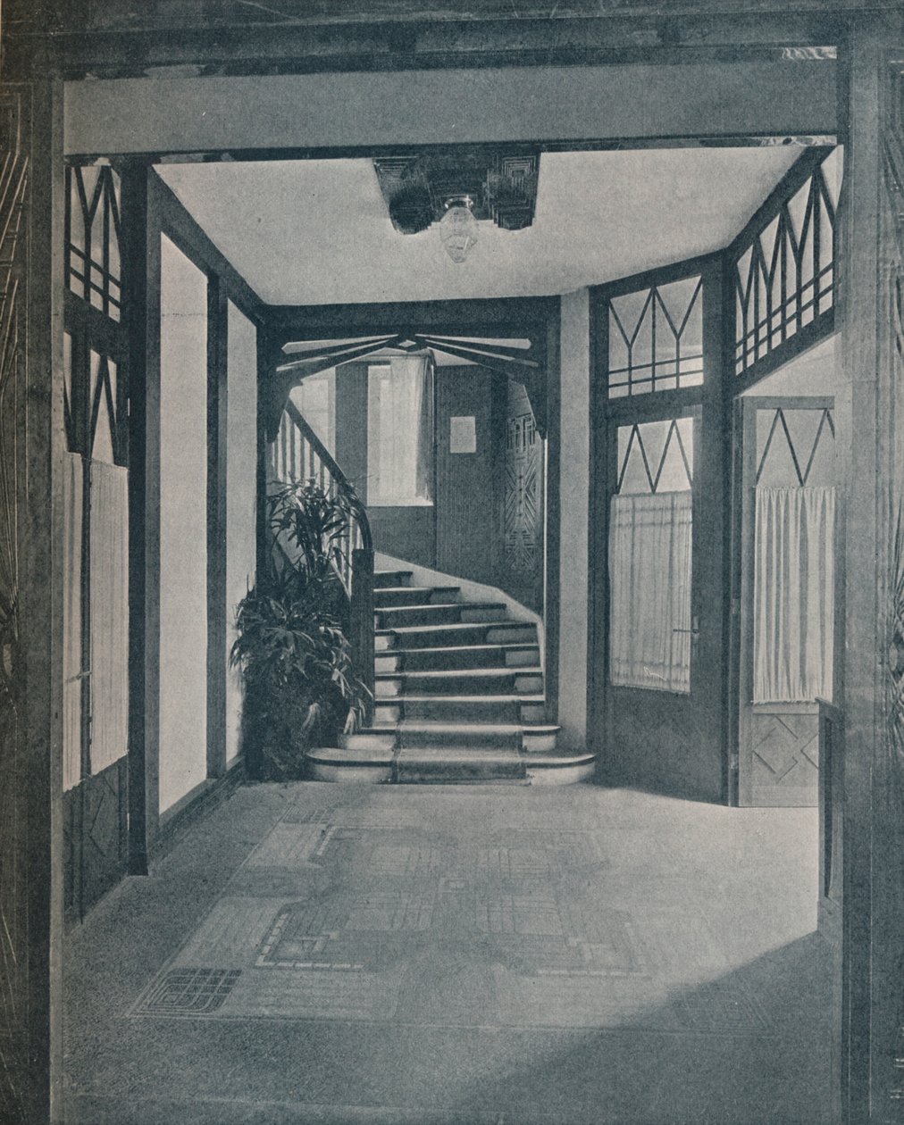 A Behrens House padlója és lépcsőháza, Peter Behrens terve, 1901 alkotó: Unbekannt