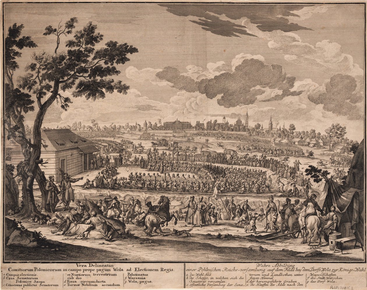 II. Augustus szabad választása a Varsó melletti wolában 1697-ben, 1700 alkotó: Unbekannt