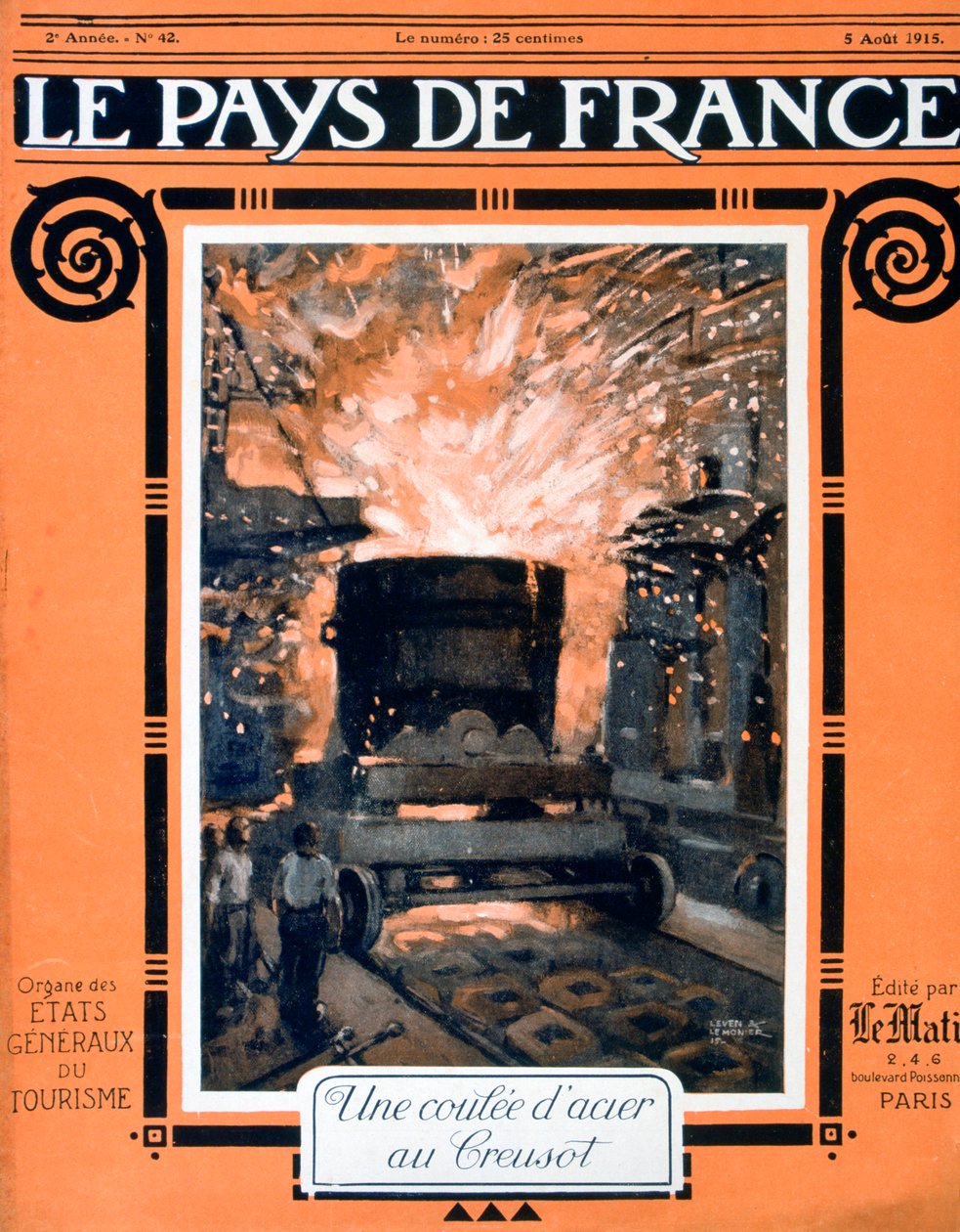 A Le Pays de France címlapja, 1915. augusztus 5 alkotó: Unbekannt