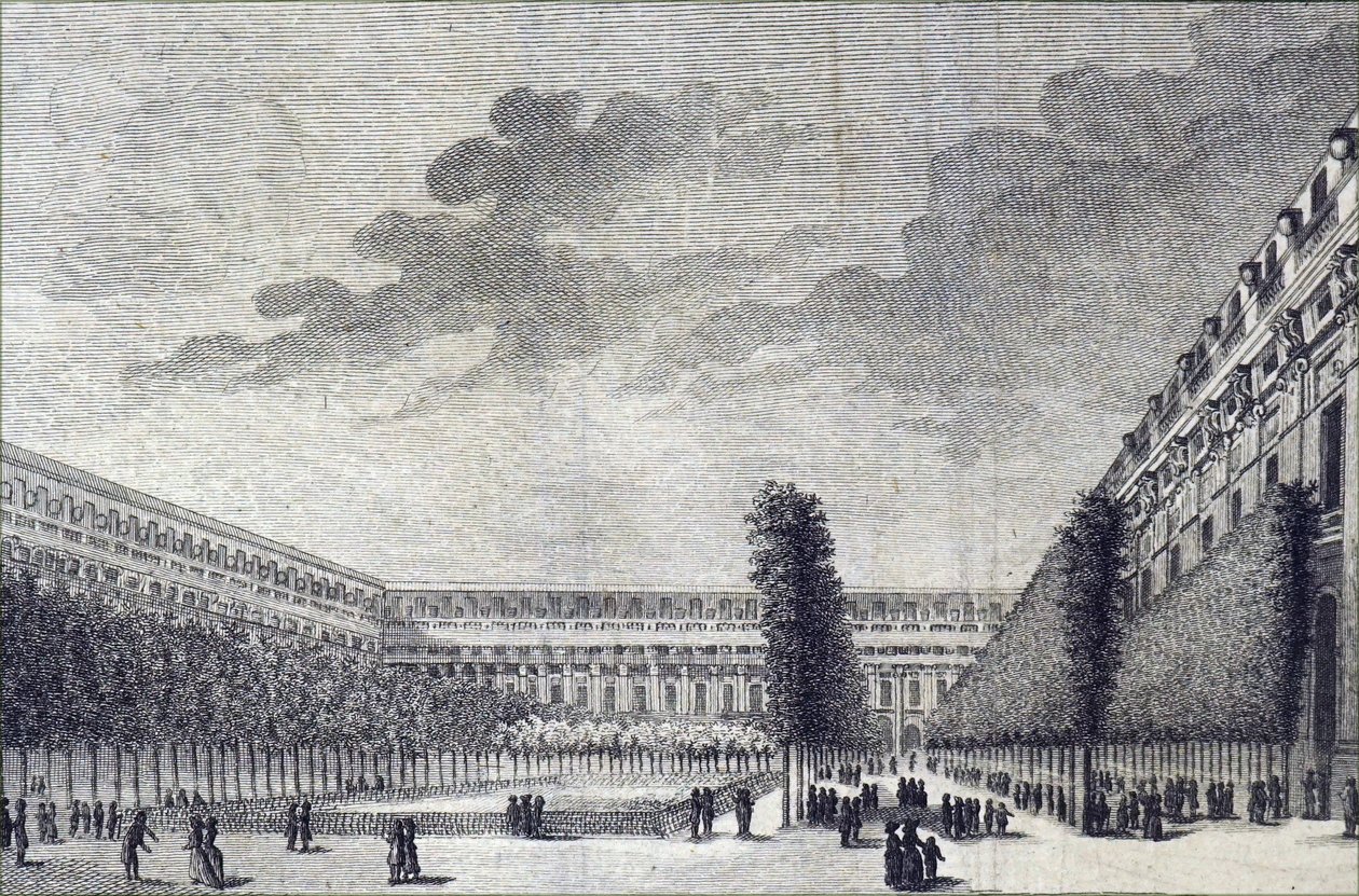 A párizsi Palais Royal kertjei. alkotó: Unbekannt