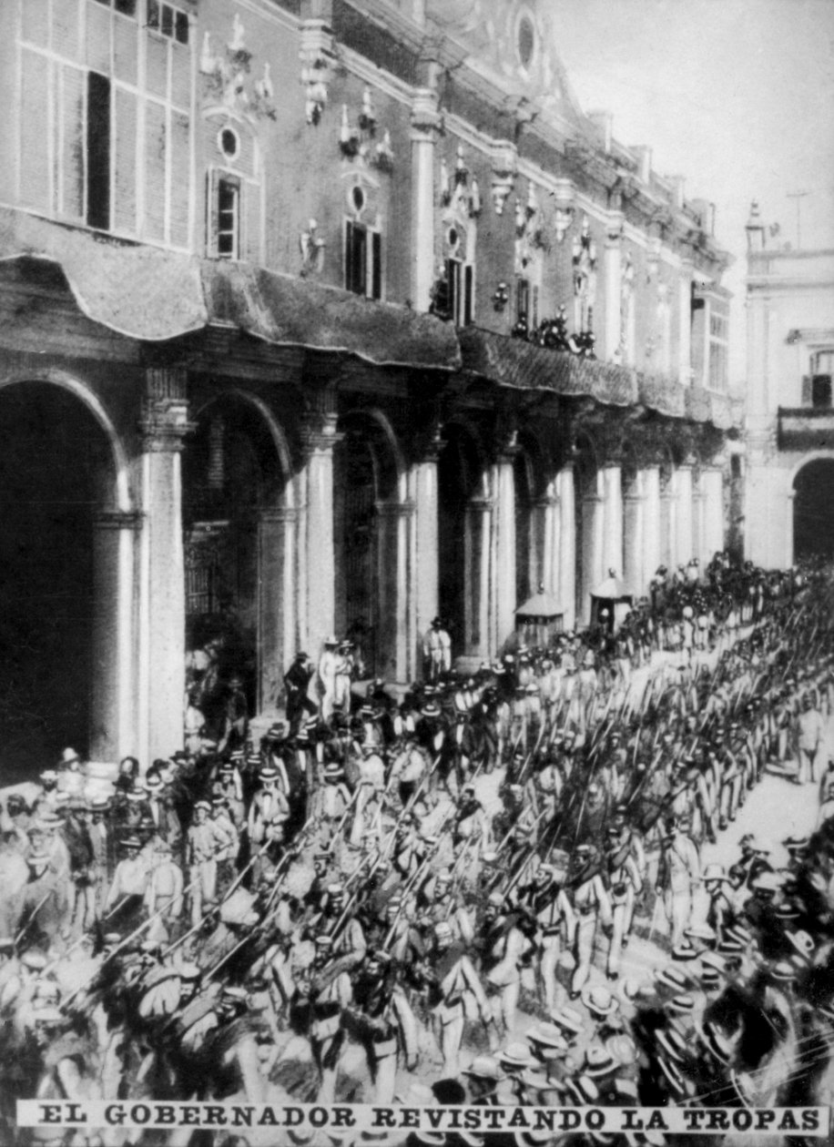 Az újonnan érkezett csapatokat ellenőrző kormányzó, 1868, 1920-as évek alkotó: Unbekannt