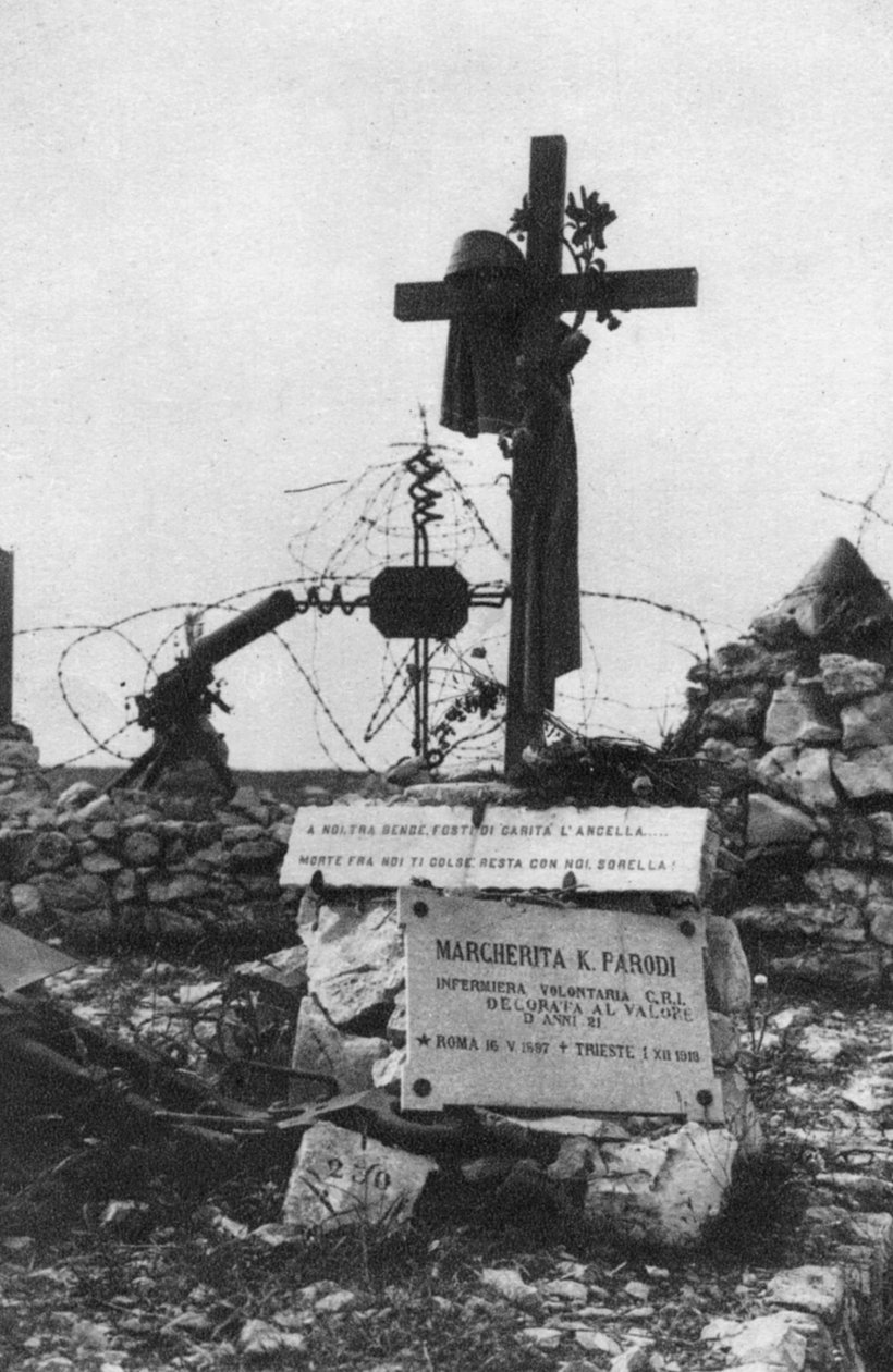 Olasz Vöröskereszt önkéntes ápolónőjének sírja, 1918 alkotó: Unbekannt