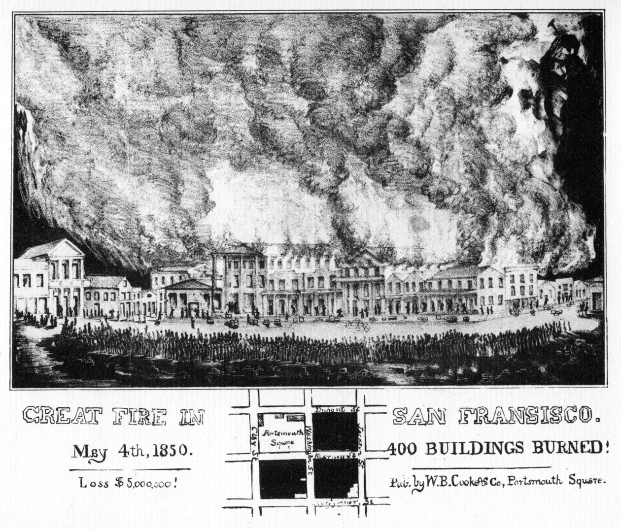 A nagy tűzvész a kaliforniai San Franciscóban, 1850 1937 alkotó: Unbekannt