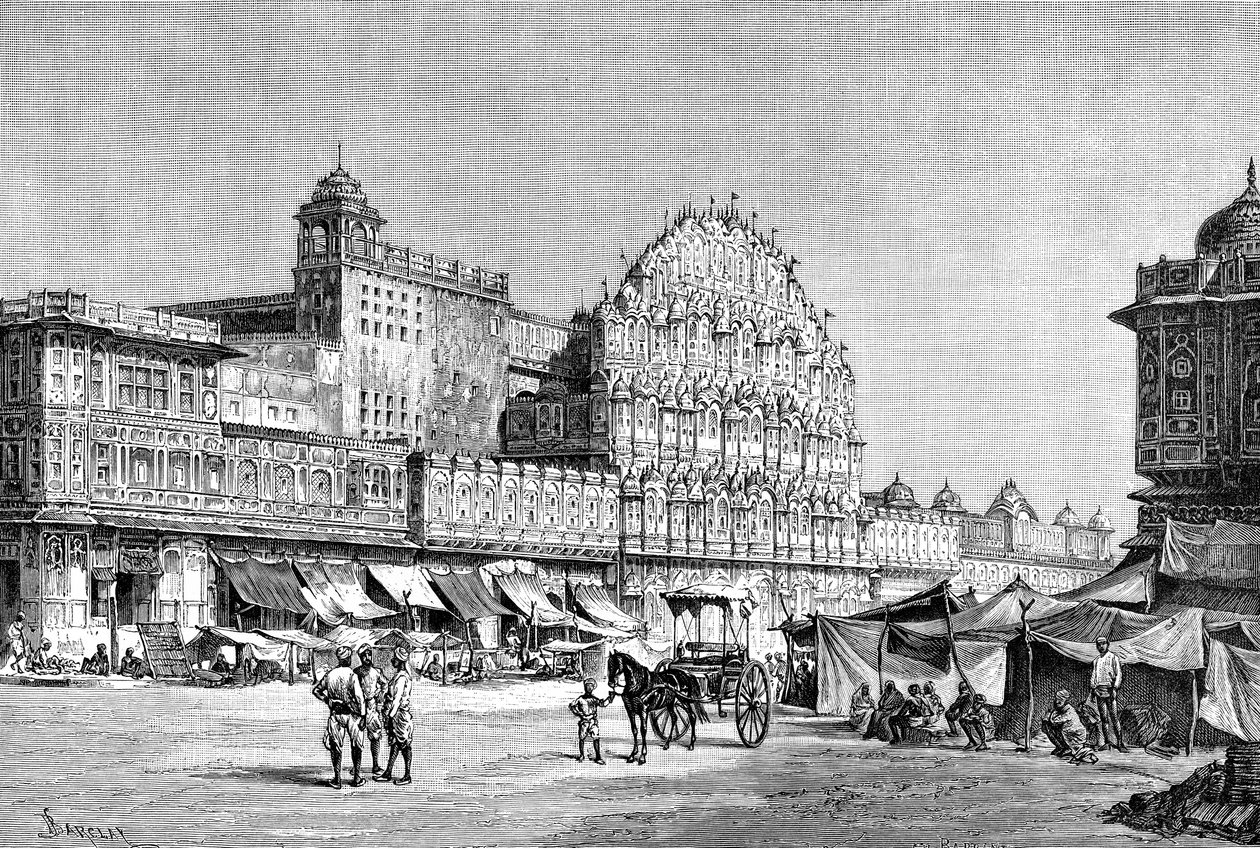 A főutca Jaipurban, Indiában, 1895 alkotó: Unbekannt