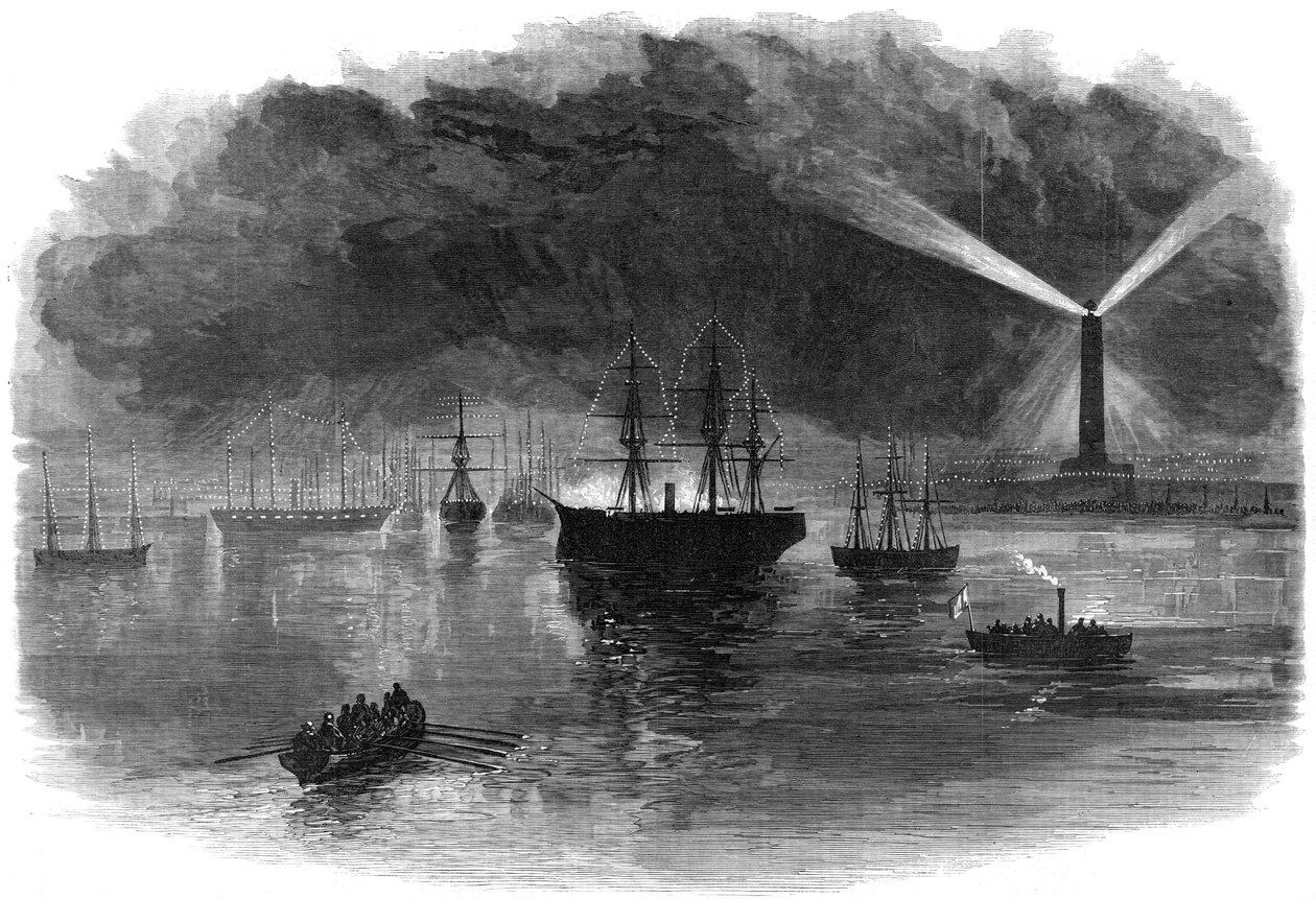 Port Said megvilágítása a Szuezi-csatorna megnyitásakor, Egyiptom, 1869 alkotó: Unbekannt