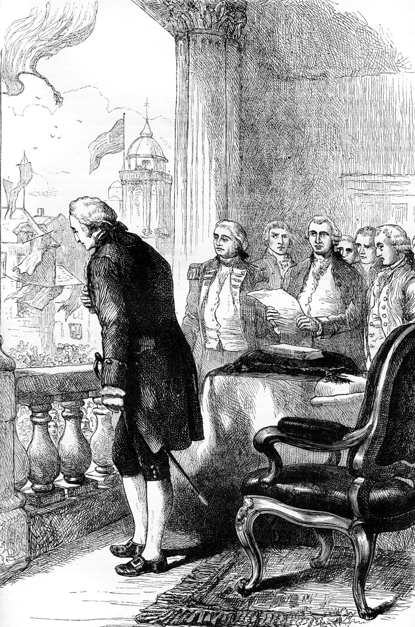 George Washington beiktatása az Egyesült Államok elnökévé, 1789 c1880 alkotó: Unbekannt