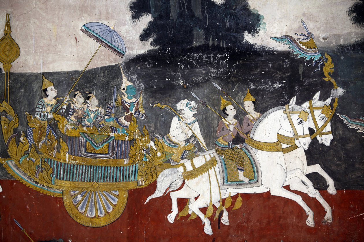 Az ezüst pagoda összetett falainak belsejét a Reamker történetét ábrázoló falfestmények borítják, azaz a klasszikus indiai eposz, a Ramayana khmer változata. A falfestmények egyes részei elhasználódtak, és az időjárás károsodott. A falfestmények p alkotó: Unbekannt