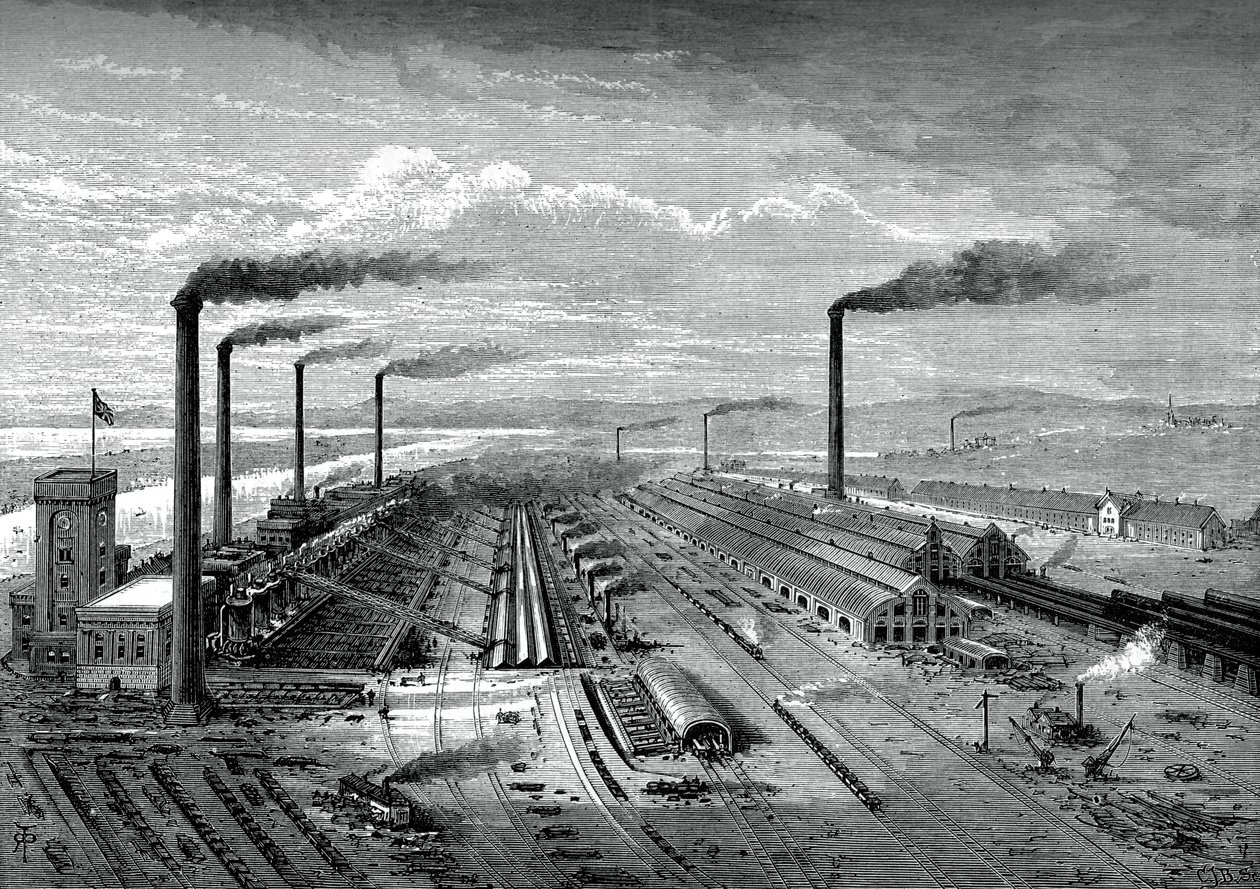A vas és acél üzem Barrowban, 1880 alkotó: Unbekannt