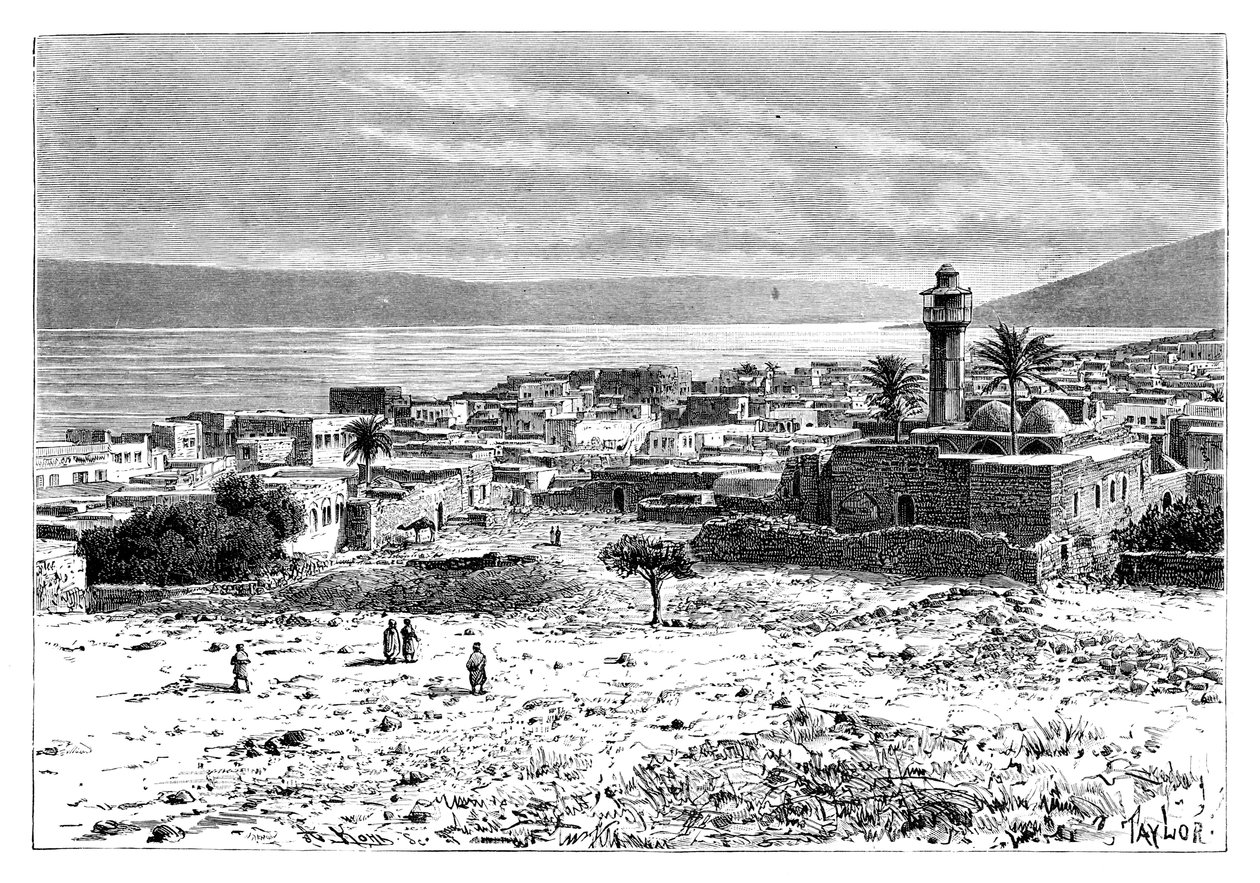 Tiberias tó és városa, Izrael, 1895 alkotó: Unbekannt
