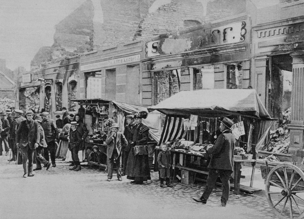 A piac Hohenstein romjaiban, Kelet-Poroszország, I. világháború, 1915 alkotó: Unbekannt