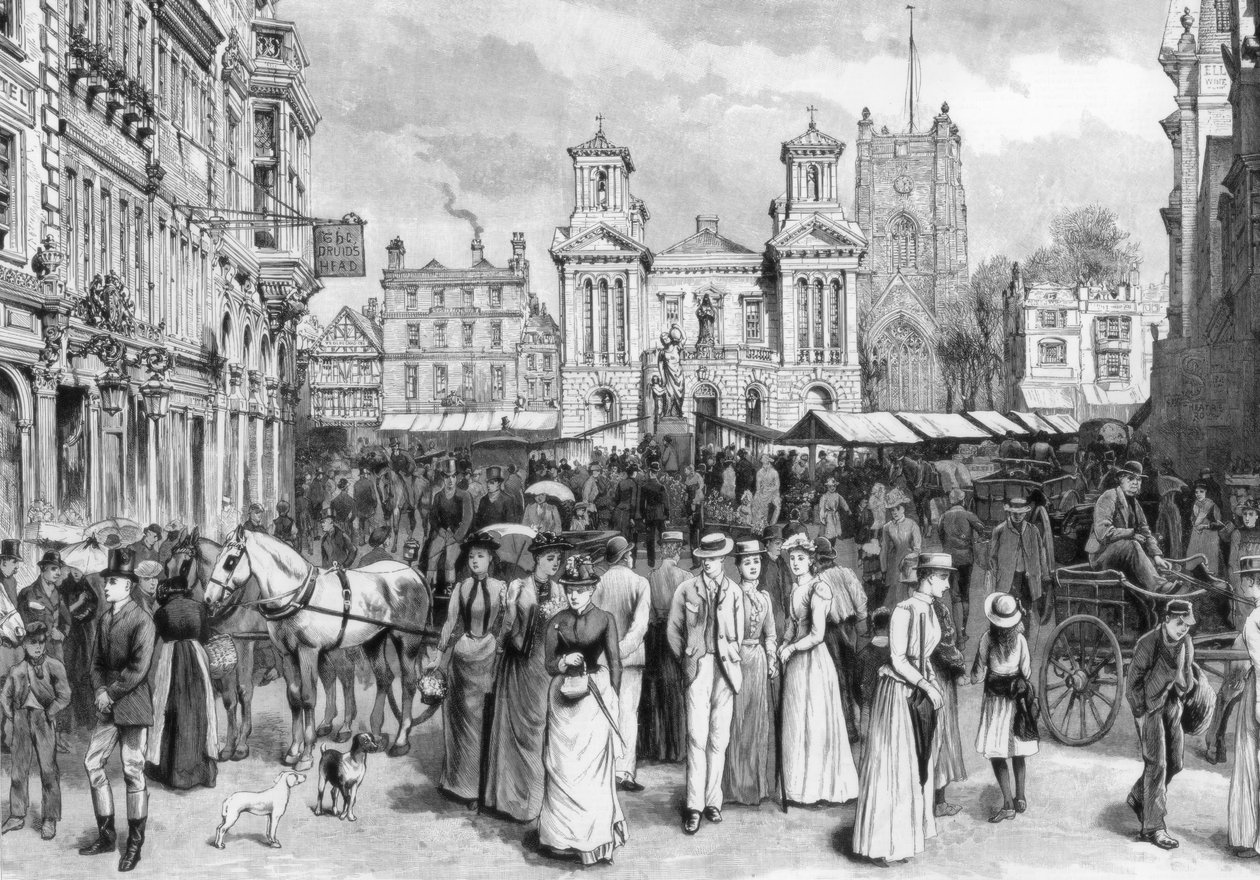 A piactér, Kingston upon Thames, Surrey, 1890 alkotó: Unbekannt