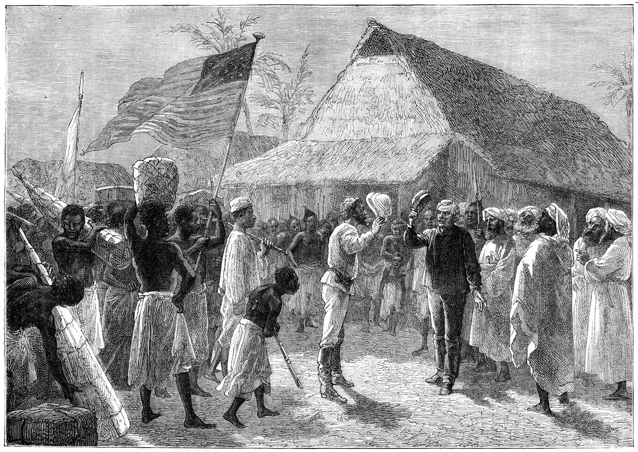 Henry Morton Stanley és Dr. David Livingstone találkozása, Afrika, 19. század alkotó: Unbekannt