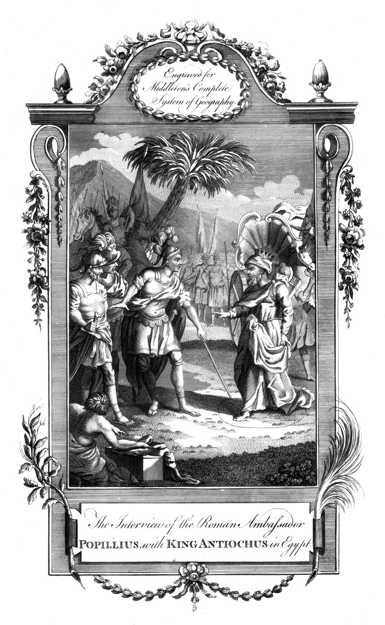 A római követ, Popillius és Antiochus király találkozása, Egyiptom, XVIII. alkotó: Unbekannt