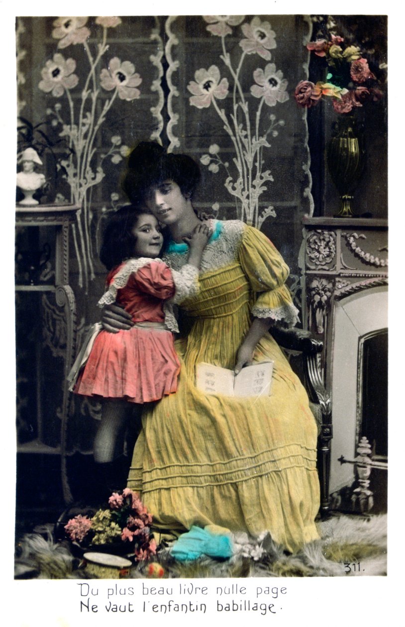 A szebbnél szebb könyv, Francia képeslap, c1900 alkotó: Unbekannt