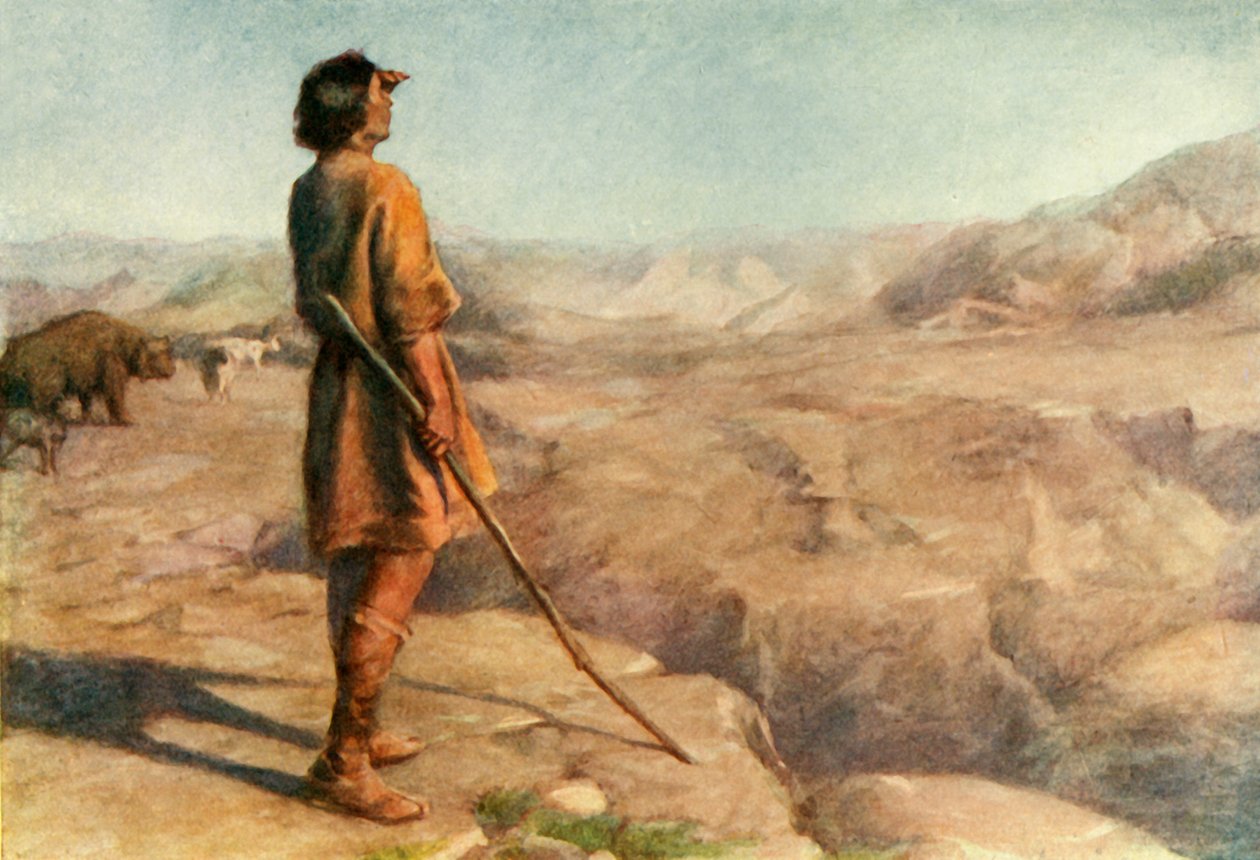 „A Shar hegy, ahol Milosh-the-Pásztor nyájaival tartózkodott”, 1917. alkotó: Unbekannt