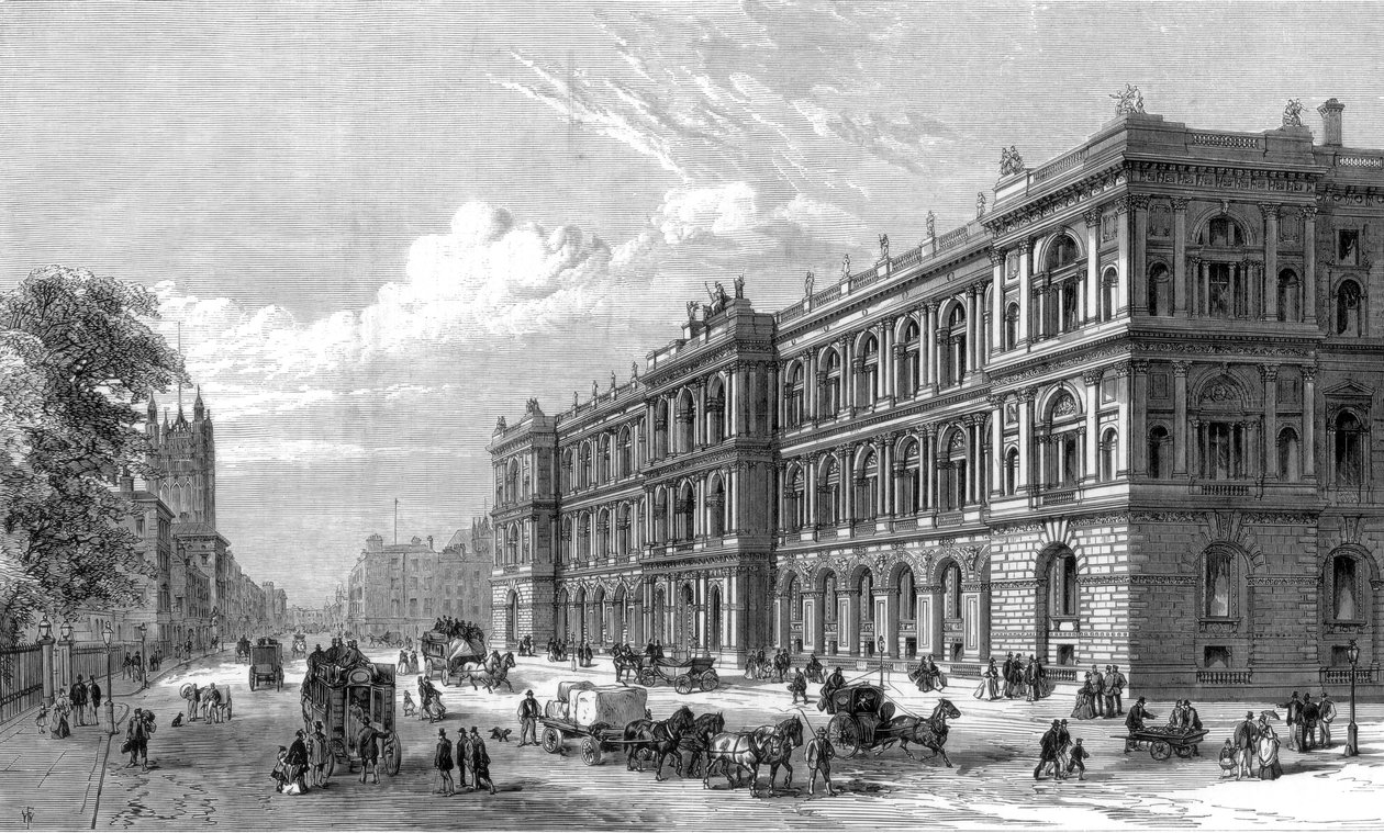 Az új otthoni és gyarmati irodák, Parliament Street, Westminster, London, 1875 alkotó: Unbekannt