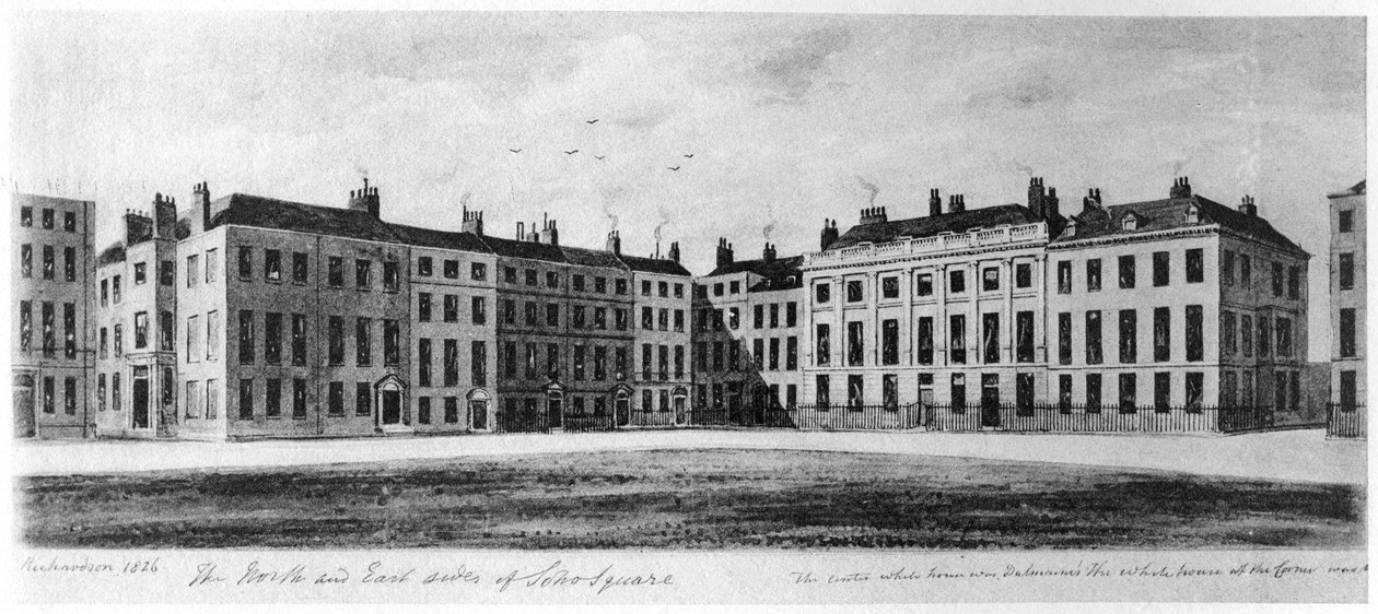 A Soho Square északi és déli oldala, London, 1826 1907 alkotó: Unbekannt