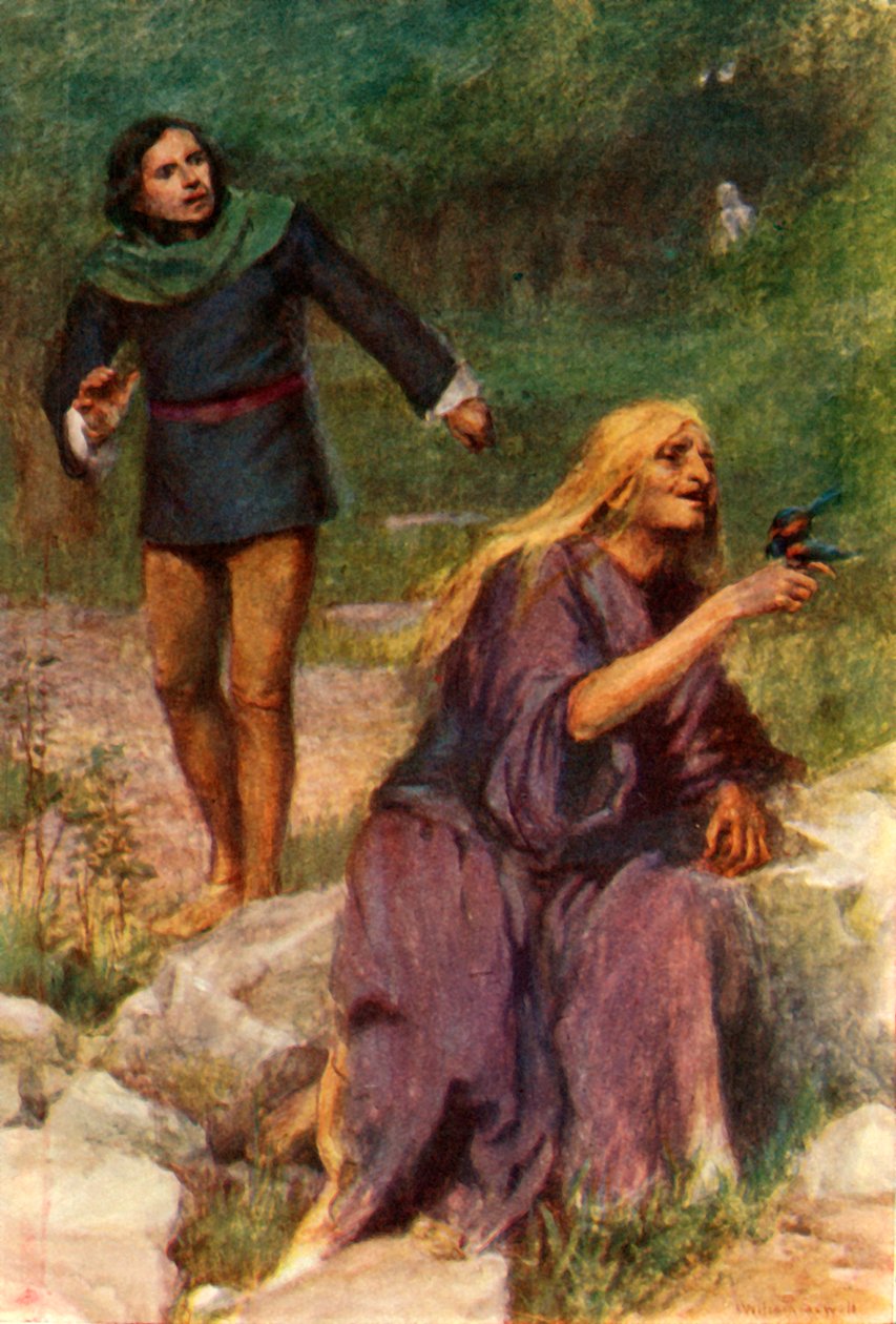 „Az öregasszony elmerült a madárral való játékban”, 1917. alkotó: Unbekannt