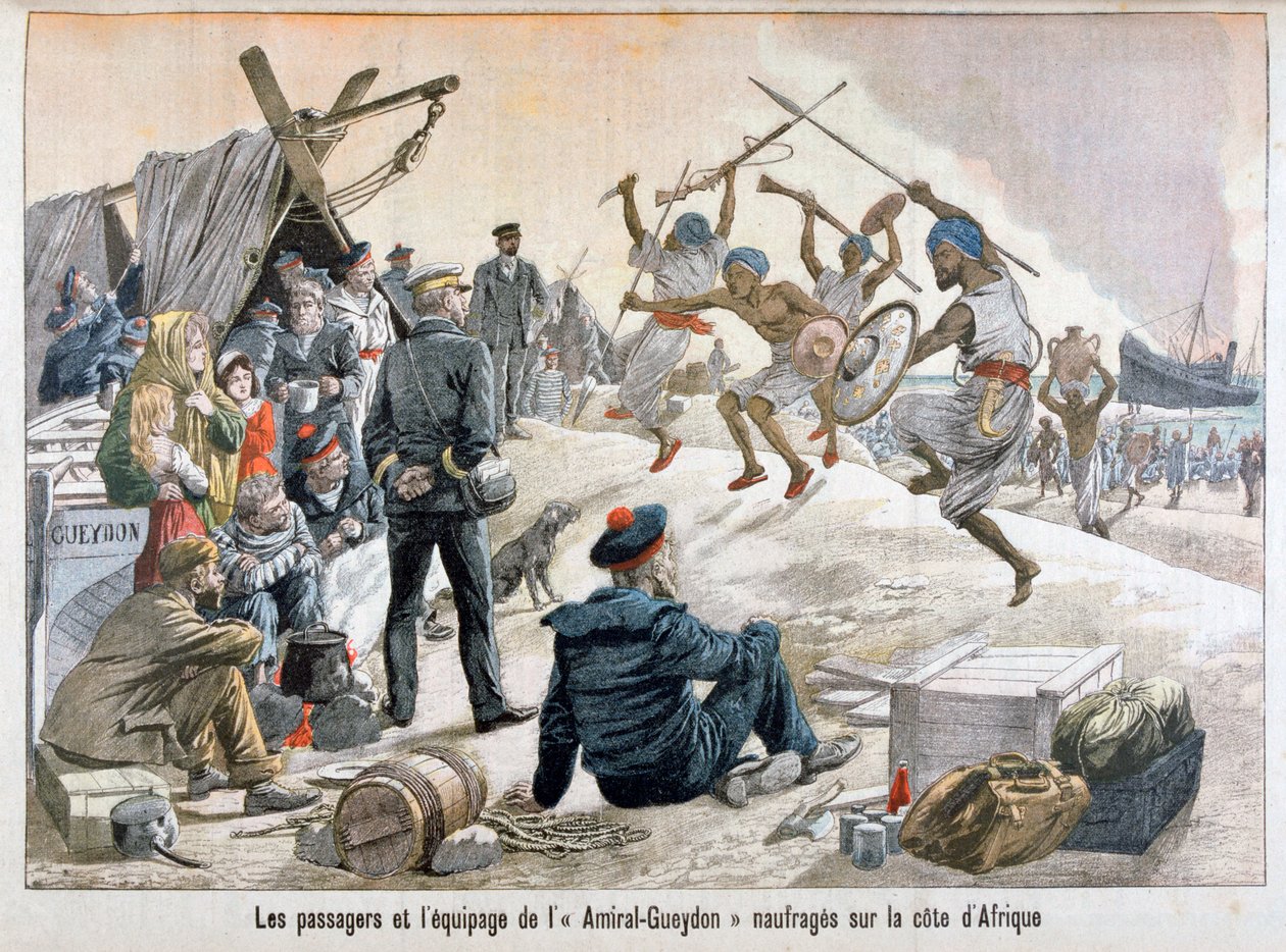 Gueydon admirális utasai és felszerelései hajótörést szenvedtek az afrikai tengerparton, 1903 alkotó: Unbekannt