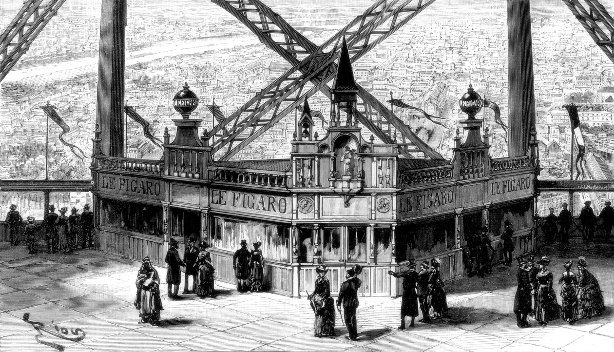 A Figaro pavilonja, az Eiffel-torony második emeletén, Párizs, 1889 alkotó: Unbekannt
