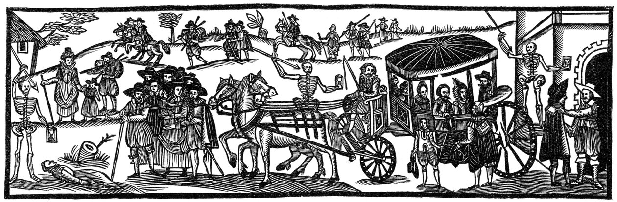 A pestis: menekülés az országba, 1630, 1910 alkotó: Unbekannt