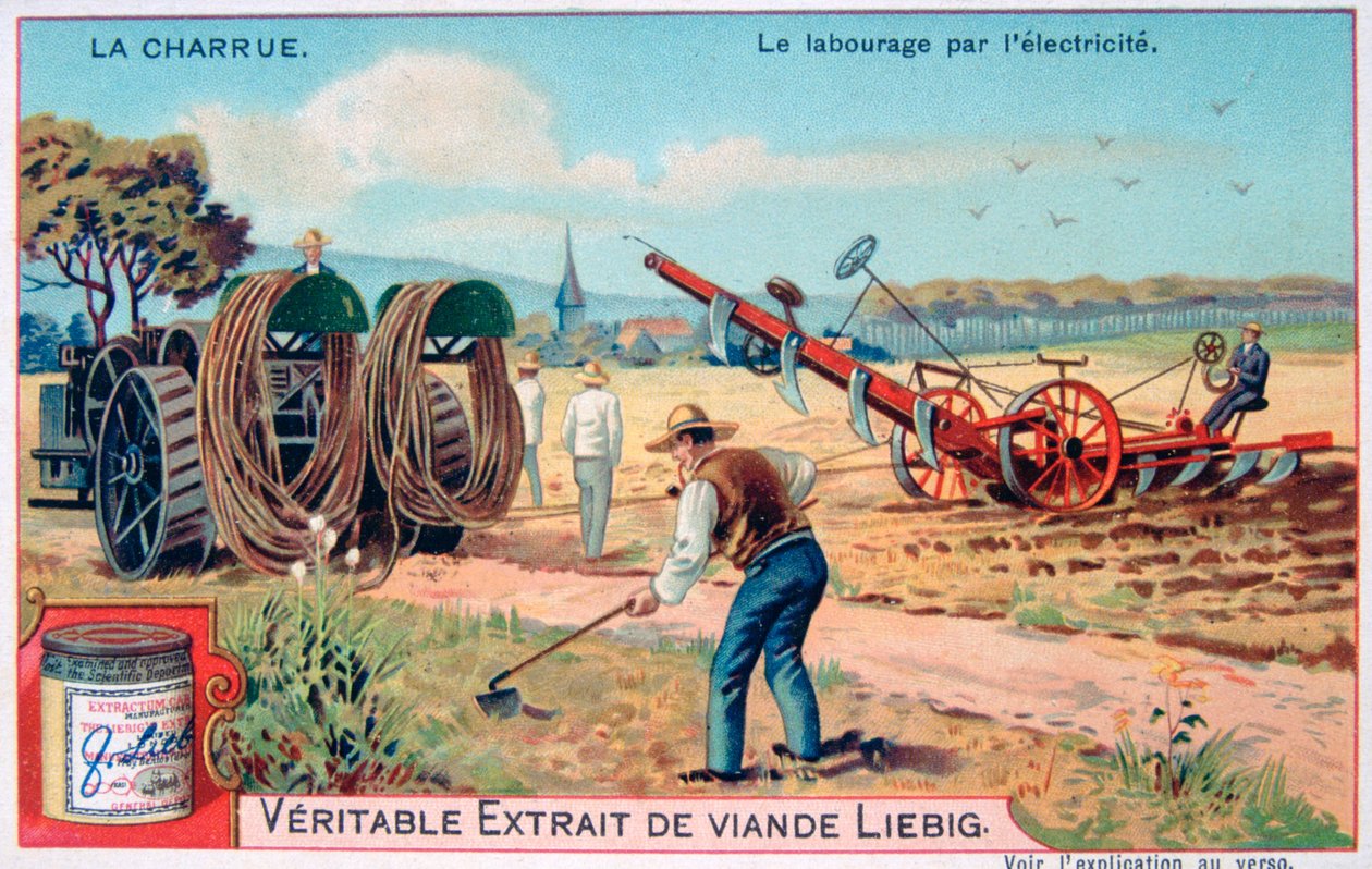 Az eke, elektromos talajművelés, c1900 alkotó: Unbekannt