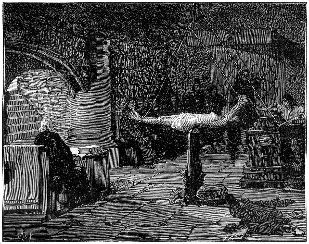 A rendkívüli kérdés, a kínzás extrém formája, 1882-1884 alkotó: Unbekannt