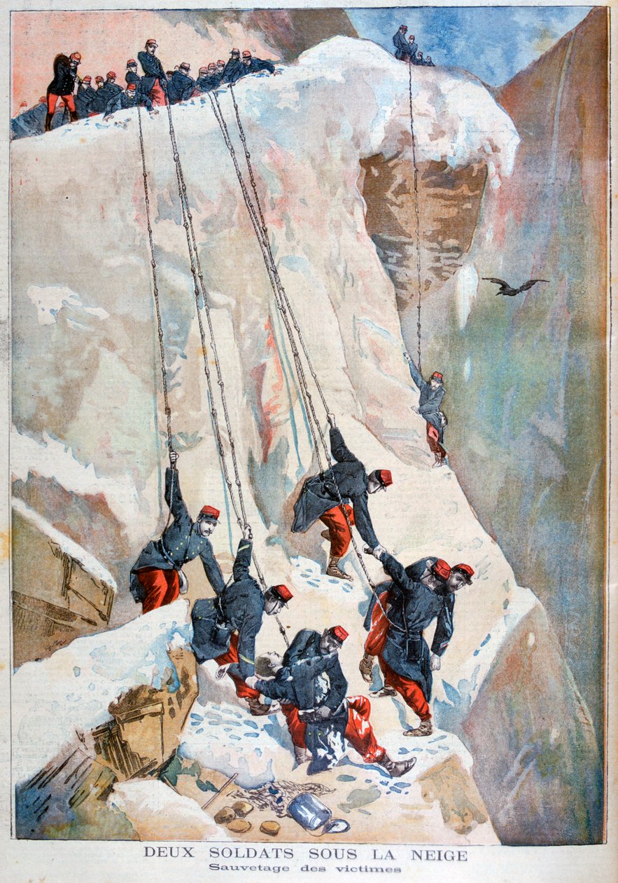 Két francia katona megmentése egy lavina után, 1894 alkotó: Unbekannt