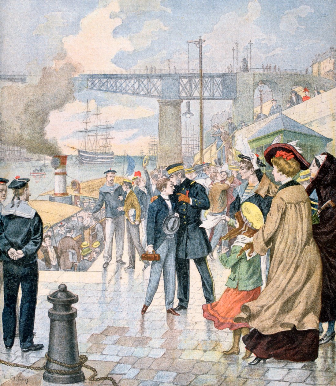 A Borda hajó visszatérése és a Fistots hajó beszállása, Brest, Franciaország, 1902 alkotó: Unbekannt