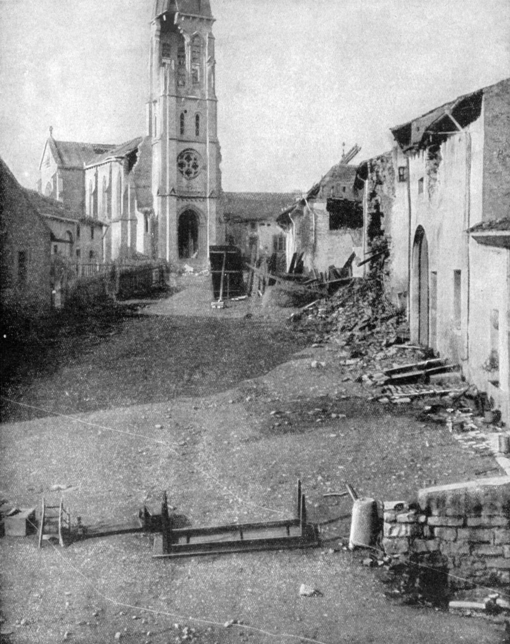 Egy lotaringiai falu romjai, I. világháború, 1915 alkotó: Unbekannt