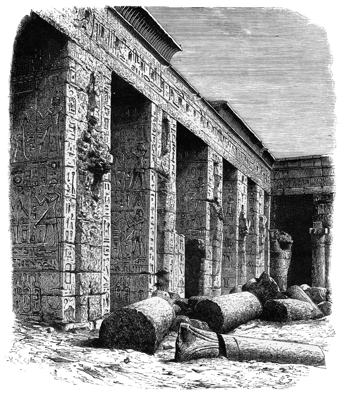 III. Ramszesz-palota romjai, Medinet Habu, Felső-Egyiptom, 1890 alkotó: Unbekannt