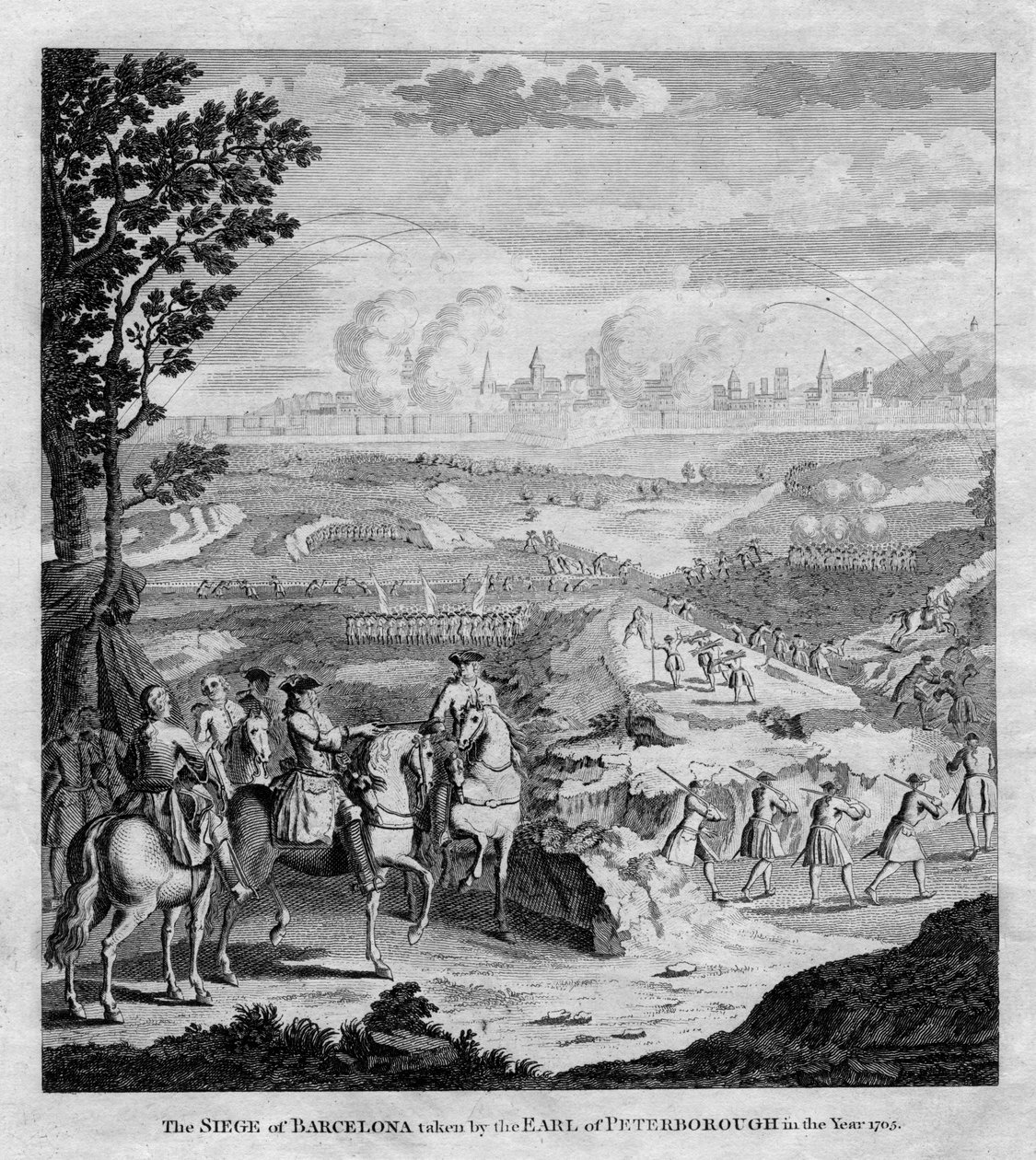 Barcelona ostroma Peterborough grófja által 1705-ben alkotó: Unbekannt