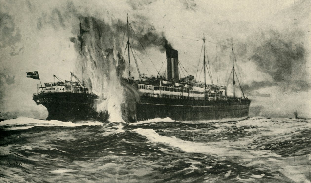 Az SS-arab elsüllyedése, első világháború, 1915. augusztus 19., 1920 c. alkotó: Unbekannt