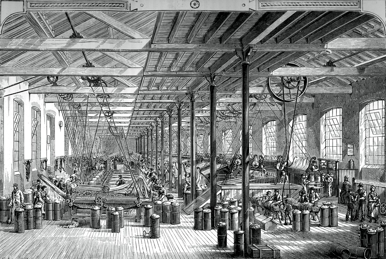 A Shadwell kötélművek fonószobája, 1880 alkotó: Unbekannt