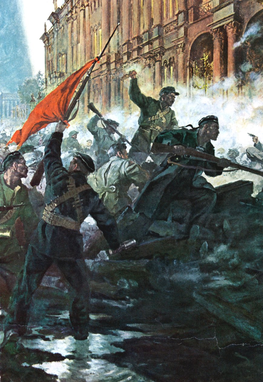 A Téli Palota megrohanása, Szentpétervár, orosz forradalom, 1917. október alkotó: Unbekannt