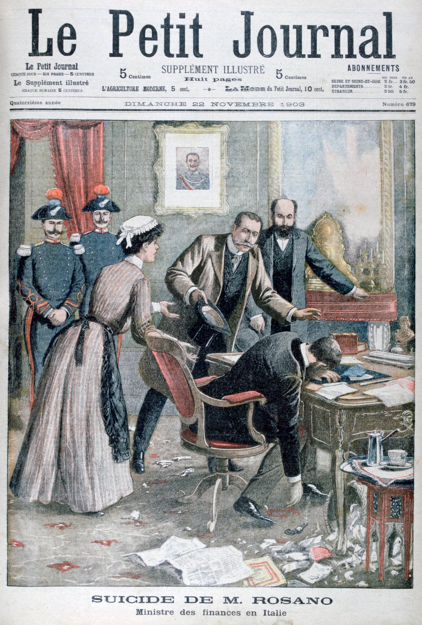 Signor Rosano olasz pénzügyminiszter öngyilkossága, Nápoly, 1903 alkotó: Unbekannt