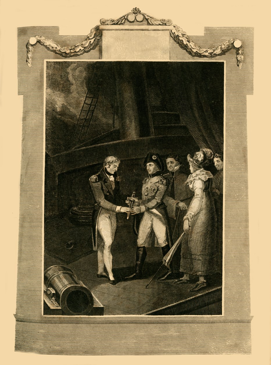 Buonaparte megadása a Bellerophon fedélzetén, 1815. július 15., 1816. alkotó: Unbekannt