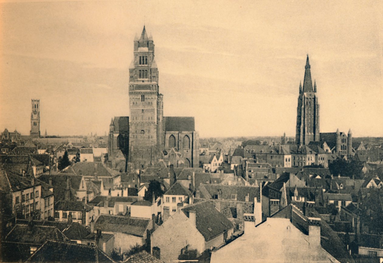 A három torony, a harangláb, a katedrális és a Miasszonyunk-templom, 1910 alkotó: Unbekannt
