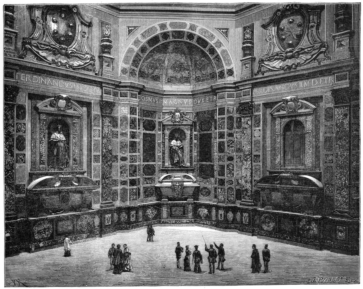 A Medici család utolsó tagjának sírja, a San Lorenzo-bazilika, Firenze, Olaszország, 1882 alkotó: Unbekannt
