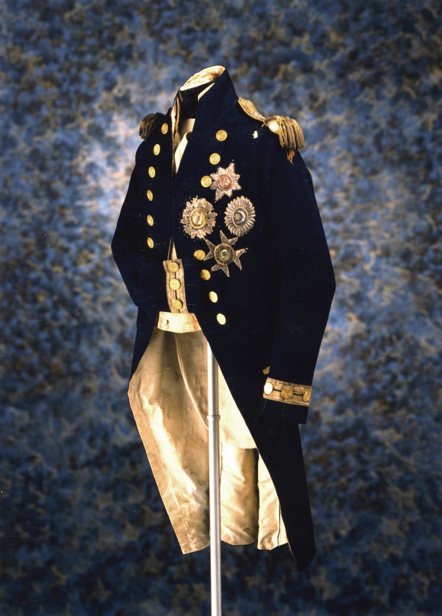 Lord Nelson admirális egyenruhát viselt, amikor meghalt a trafalgari csatában, 1805-ben alkotó: Unbekannt